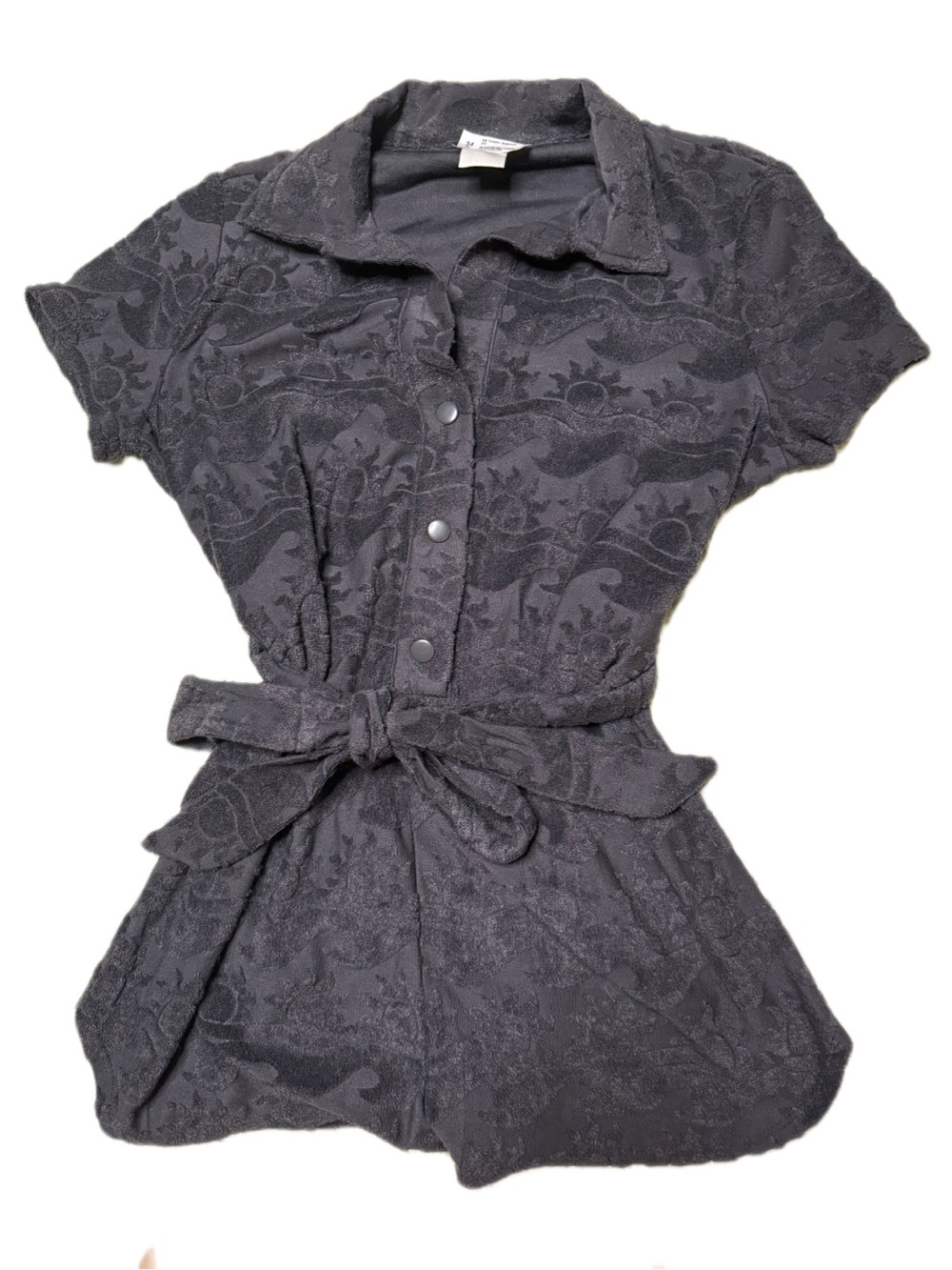 No Boundaries Black Terry Romper